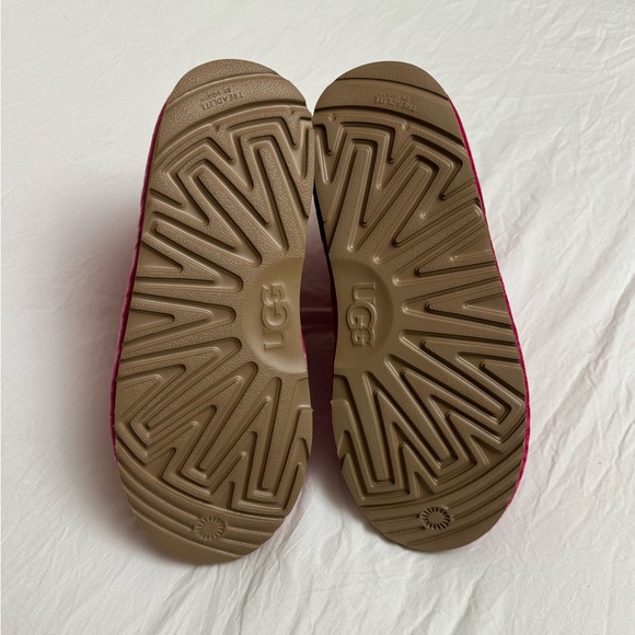 UGG Classic Mini II Velvet Boot Raspberry Sorbet Wool Lining Size 6 Classic - Picture 14 of 14